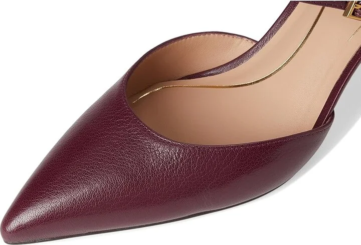 Cole Haan Annalise Buckle Mules High Women's Heels Black Garnet Leather : 10 B - Medium - Image 7
