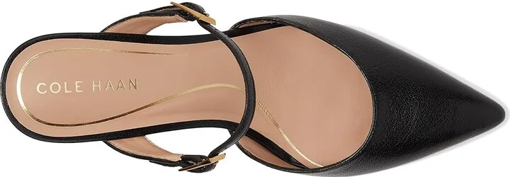 Cole Haan Annalise Buckle Mules High Women's Heels Black Leather : 6 B - Medium - Image 2
