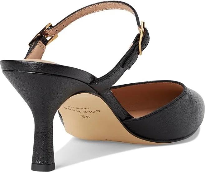 Cole Haan Annalise Buckle Mules High Women's Heels Black Leather : 6 B - Medium - Image 4