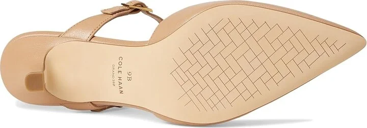 Cole Haan Annalise Buckle Mules High Women's Heels Tuscan Sand Leather : 8 B - Medium - Image 3
