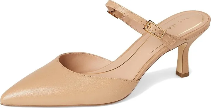 Cole Haan Annalise Buckle Mules High Women's Heels Tuscan Sand Leather : 8 B - Medium - Image 5
