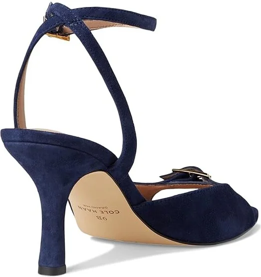 Cole Haan Annalise Buckle Sandals Women's Sandals Midnight Moon Suede : 9.5 B - Medium, Leather - Image 4