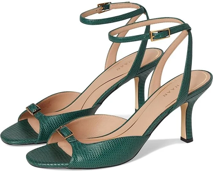 Cole Haan Annalise Buckle Sandals Women's Sandals Rainforest Lizard Print Leather : 8 B - Medium