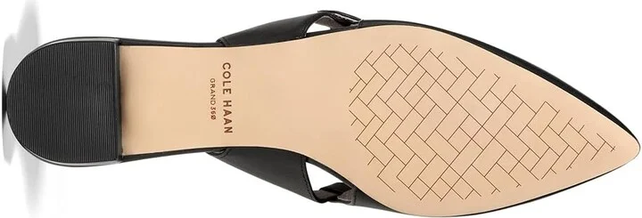 Cole Haan Anya Slingback Flat Women's Sandals Black Leather : 9.5 B - Medium, Leather/Rubber - Image 3
