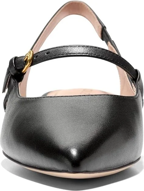 Cole Haan Anya Slingback Flat Women's Sandals Black Leather : 9.5 B - Medium, Leather/Rubber - Image 5