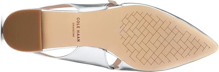 Cole Haan Anya Slingback Flat Women's Sandals Silver Specchio : 6.5 B - Medium, Leather/Rubber - Image 3