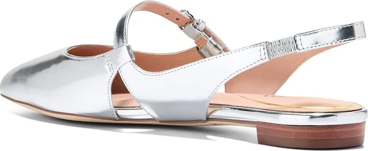 Cole Haan Anya Slingback Flat Women's Sandals Silver Specchio : 6.5 B - Medium, Leather/Rubber - Image 4