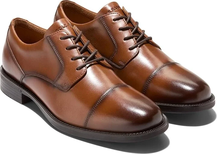 Cole Haan Bedford Cap-Toe Oxfords Men's Lace-up Boots British Tan : 11 D - Medium, Leather