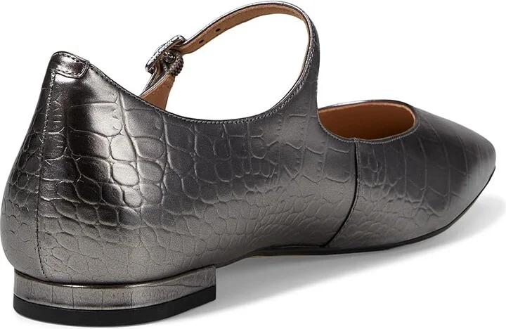 Cole Haan Bridge Mary Jane Ballet Women's Shoes Dark Silver Croc Print : 5 B - Medium, Leather - Image 4