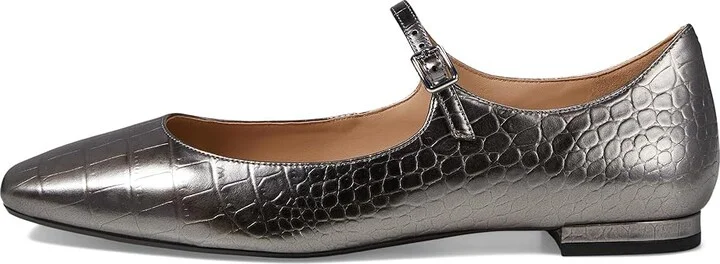 Cole Haan Bridge Mary Jane Ballet Women's Shoes Dark Silver Croc Print : 5 B - Medium, Leather - Image 5