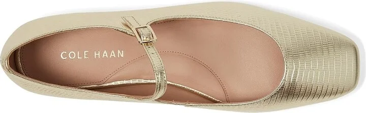 Cole Haan Bridge Mary Jane Ballet Women's Shoes Gold Lizard Print : 10 B - Medium, Leather - Image 2