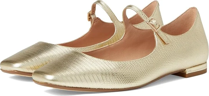 Cole Haan Bridge Mary Jane Ballet Women's Shoes Gold Lizard Print : 10 B - Medium, Leather