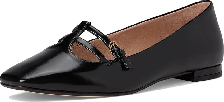 Cole Haan Brigid T-Strap Ballet Flat Women's Flat Shoes Black Leather : 8 B - Medium, Leather/Rubber - Image 5
