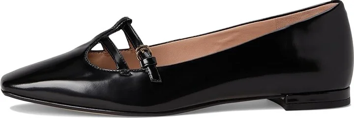 Cole Haan Brigid T-Strap Ballet Flat Women's Flat Shoes Black Leather : 8 B - Medium, Leather/Rubber - Image 6