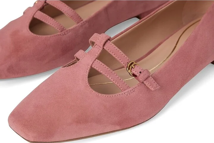 Cole Haan Brigid T-Strap Ballet Flat Women's Flat Shoes Rouge Suede : 10.5 B - Medium, Leather/Rubber - Image 7
