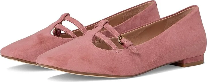Cole Haan Brigid T-Strap Ballet Flat Women's Flat Shoes Rouge Suede : 10.5 B - Medium, Leather/Rubber