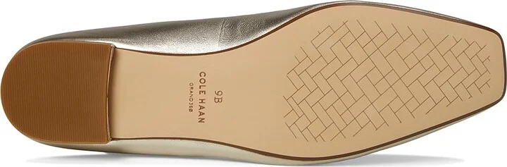 Cole Haan Brigid T-Strap Ballet Flat Women's Flat Shoes Soft Gold Leather : 8 B - Medium, Leather/Rubber - Image 3