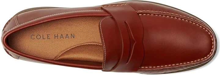 Cole Haan Brower Penny Loafers Men's Slip on Shoes Woodbury/Gum Water Resistant : 8 D - Medium, Leather - Image 2