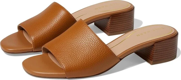 Cole Haan Calli Single Band Sandal Women's Sandals Pecan Leather : 7 B - Medium, Leather/Suede