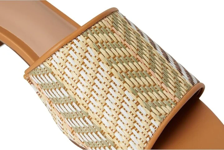 Cole Haan Calli Single Band Sandal Women's Sandals Striped Raffia/Biscuit Leather : 5.5 B - Medium, Leather/Suede - Image 7