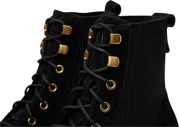 Cole Haan Camea Waterproof Combat Boot II Women's Boots Black Suede Waterproof : 7 B - Medium, Leather - Image 6