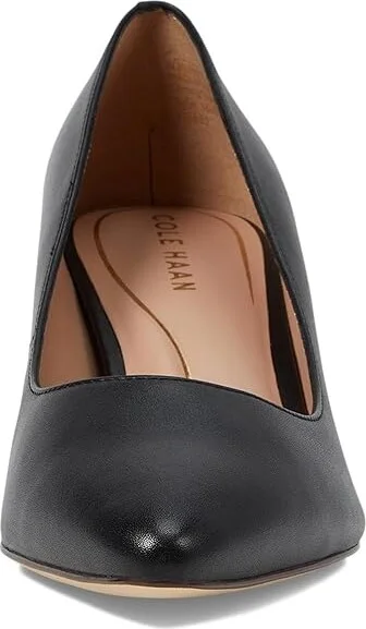 Cole Haan Cassandra Block Heel Pump High Women's Heels Black Leather/Brown : 8.5 B - Medium - Image 2