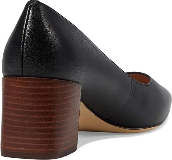 Cole Haan Cassandra Block Heel Pump High Women's Heels Black Leather/Brown : 8.5 B - Medium - Image 4