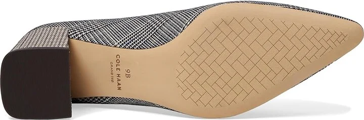 Cole Haan Cassandra Block Heel Pump High Women's Heels Plaid Textle : 5.5 B - Medium, Leather - Image 3