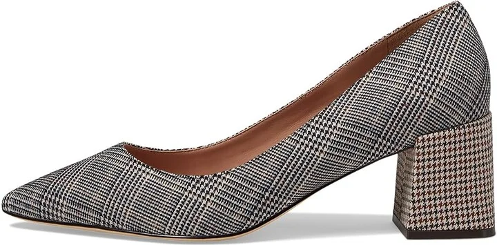 Cole Haan Cassandra Block Heel Pump High Women's Heels Plaid Textle : 5.5 B - Medium, Leather - Image 5