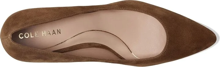 Cole Haan Cassandra Block Heel Pumps High Women's Heels Spiced Brown Suede : 10 B - Medium, Leather - Image 2
