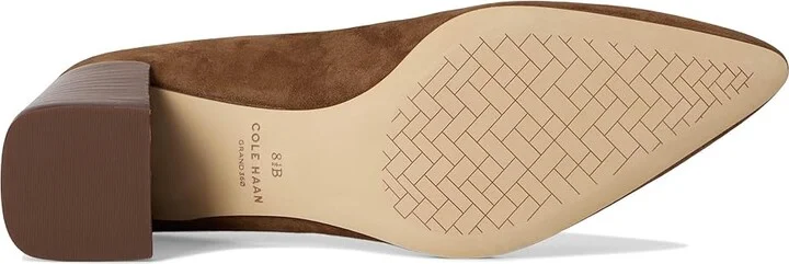 Cole Haan Cassandra Block Heel Pumps High Women's Heels Spiced Brown Suede : 10 B - Medium, Leather - Image 3