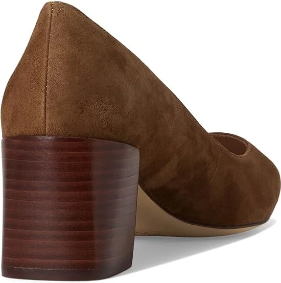 Cole Haan Cassandra Block Heel Pumps High Women's Heels Spiced Brown Suede : 10 B - Medium, Leather - Image 4