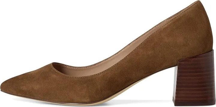 Cole Haan Cassandra Block Heel Pumps High Women's Heels Spiced Brown Suede : 10 B - Medium, Leather - Image 6