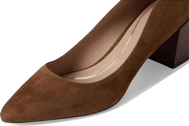 Cole Haan Cassandra Block Heel Pumps High Women's Heels Spiced Brown Suede : 10 B - Medium, Leather - Image 7