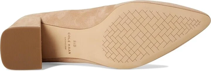 Cole Haan Cassandra Block Heel Pumps High Women's Heels Tuscan Sand Suede : 10 B - Medium, Leather - Image 3