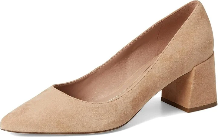 Cole Haan Cassandra Block Heel Pumps High Women's Heels Tuscan Sand Suede : 10 B - Medium, Leather - Image 5