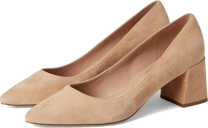 Cole Haan Cassandra Block Heel Pumps High Women's Heels Tuscan Sand Suede : 10 B - Medium, Leather