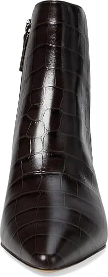 Cole Haan Catlyn Block Heel Bootie Women's Boots Dark Chocolate Croc Print Leather : 11 B - Medium - Image 2
