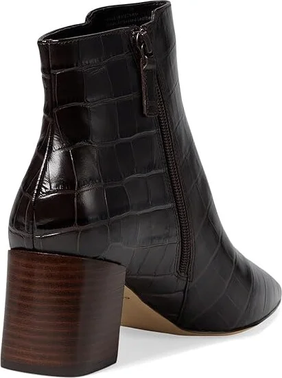 Cole Haan Catlyn Block Heel Bootie Women's Boots Dark Chocolate Croc Print Leather : 11 B - Medium - Image 4