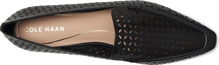 Cole Haan Chantal Loafers Women's Flat Shoes Black Perforated Leather : 8 B - Medium - Image 2
