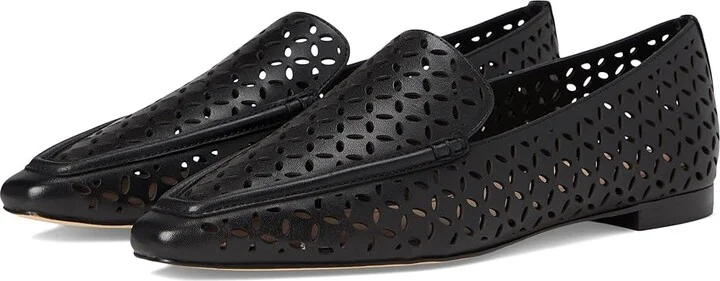 Cole Haan Chantal Loafers Women's Flat Shoes Black Perforated Leather : 8 B - Medium