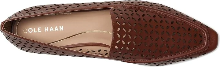 Cole Haan Chantal Loafers Women's Flat Shoes Dark Cuoio Perforated Leather : 7.5 B - Medium - Image 2
