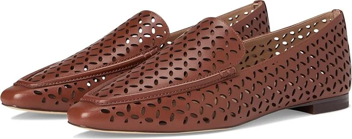 Cole Haan Chantal Loafers Women's Flat Shoes Dark Cuoio Perforated Leather : 7.5 B - Medium