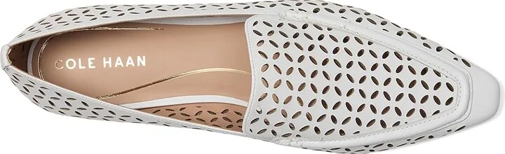 Cole Haan Chantal Loafers Women's Flat Shoes White Perforated Leather : 9 B - Medium - Image 2