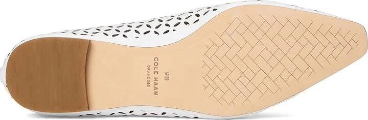Cole Haan Chantal Loafers Women's Flat Shoes White Perforated Leather : 9 B - Medium - Image 3