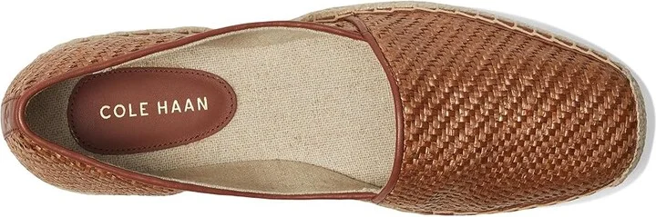 Cole Haan Cloudfeel Keely A-Line Espadrilles Women's Flat Shoes Tan Raffia/Dark Cuoio Leather : 5.5 B - Medium - Image 2