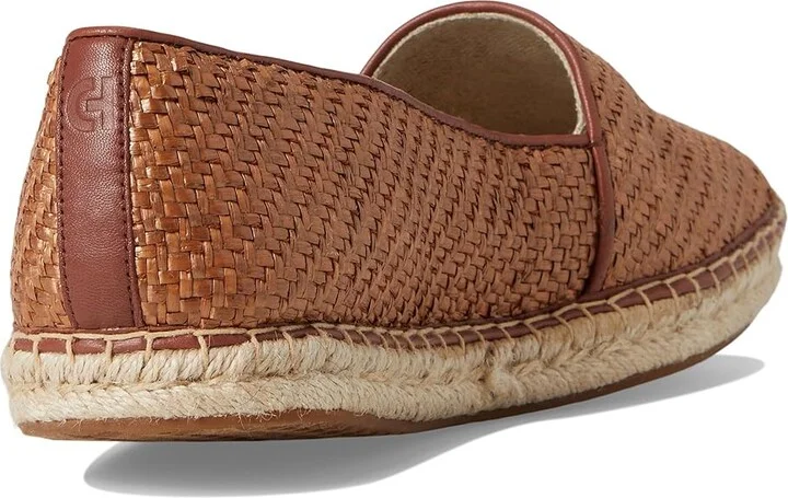 Cole Haan Cloudfeel Keely A-Line Espadrilles Women's Flat Shoes Tan Raffia/Dark Cuoio Leather : 5.5 B - Medium - Image 4
