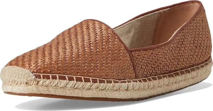 Cole Haan Cloudfeel Keely A-Line Espadrilles Women's Flat Shoes Tan Raffia/Dark Cuoio Leather : 5.5 B - Medium - Image 5