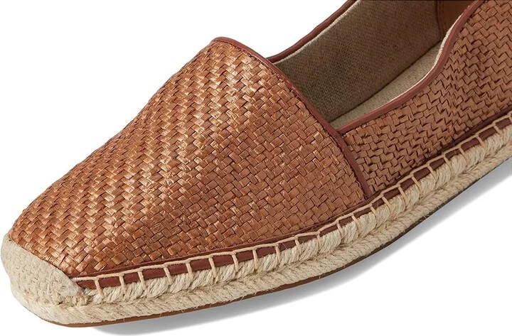 Cole Haan Cloudfeel Keely A-Line Espadrilles Women's Flat Shoes Tan Raffia/Dark Cuoio Leather : 5.5 B - Medium - Image 7