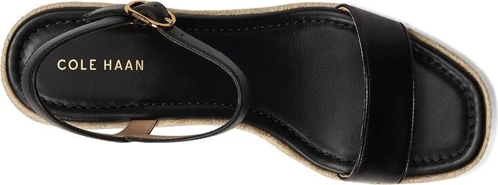 Cole Haan Cloudfeel Keeton Espadrille Flatforms Women's Sandals Black Leather : 9.5 B - Medium, Leather/Rubber - Image 2